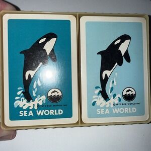 Sea World Florida Vintage 2 Decks  Of Playing Cards USA Shamu Orca 1973 Sealed
